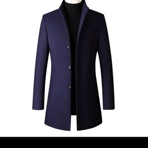 Men's 3/4 High Collar Trench In Navy
